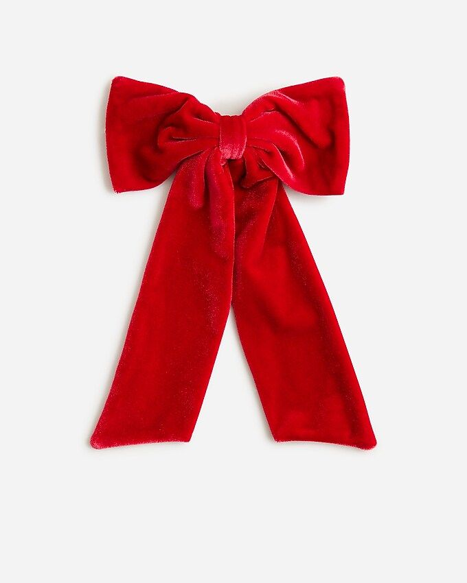 Velvet bow hair clip | J.Crew US