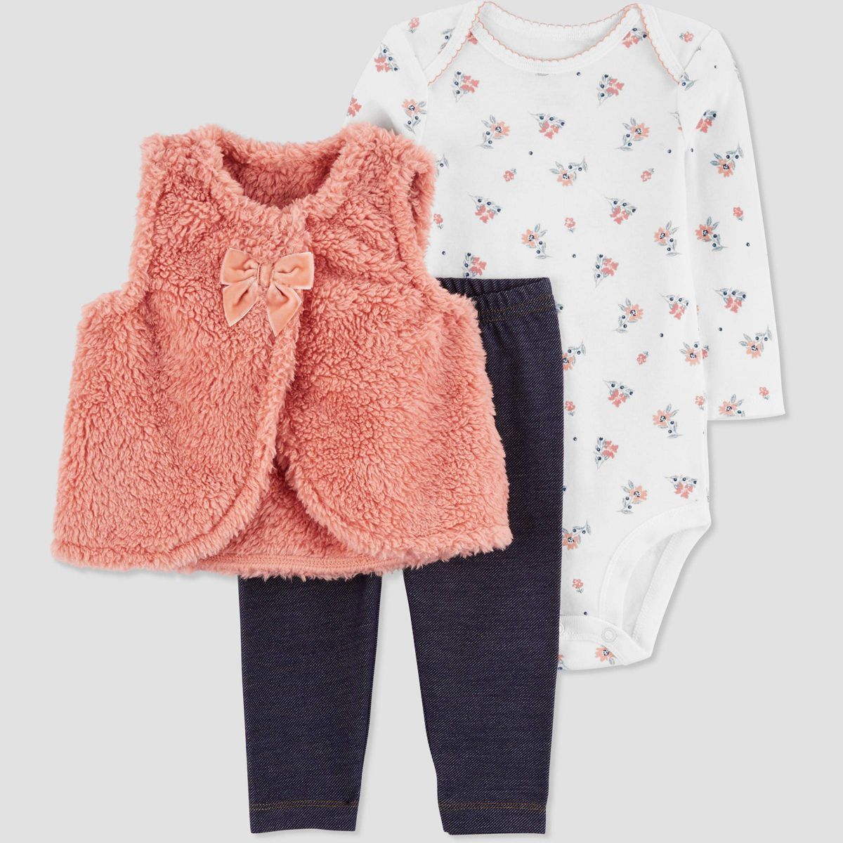 Carter's Just One You® Baby Girls' Sherpa Vest & Bodysuit - Pink | Target