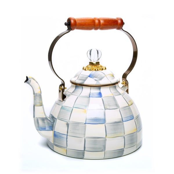 MacKenzie-Childs Sterling Check 3 Quart Tea Kettle | MacKenzie-Childs