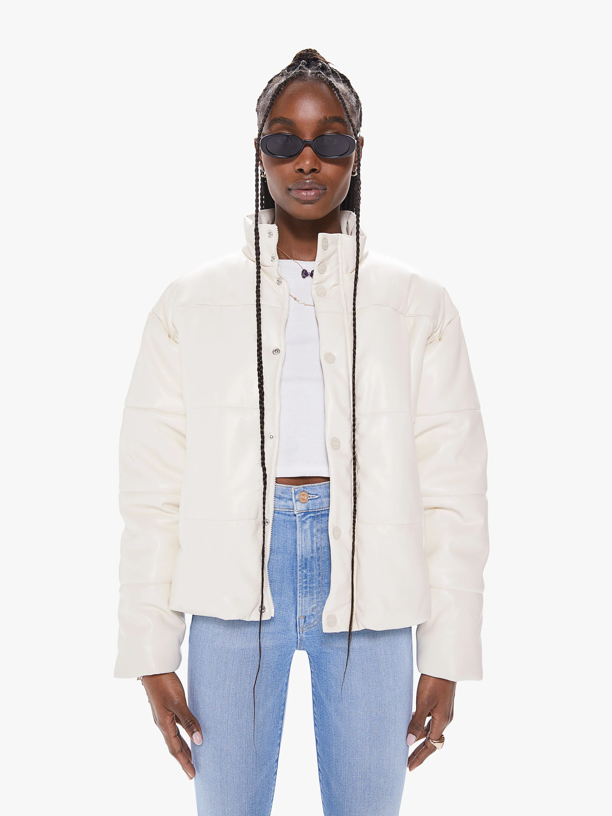 THE DROP PILLOW TALK PUFFER - EGRET | Mother Denim