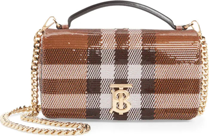 Burberry Small Lola Sequin Check Top Handle Bag | Nordstrom | Nordstrom
