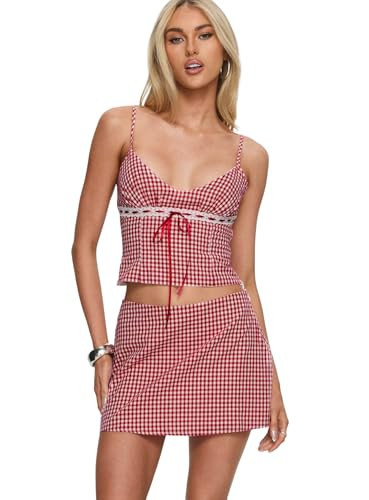 Princess Polly Daydreaming Gingham Set Red/White | Amazon (US)