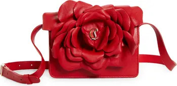 Small Loubi54 3D Rose Leather Crossbody Bag | Nordstrom