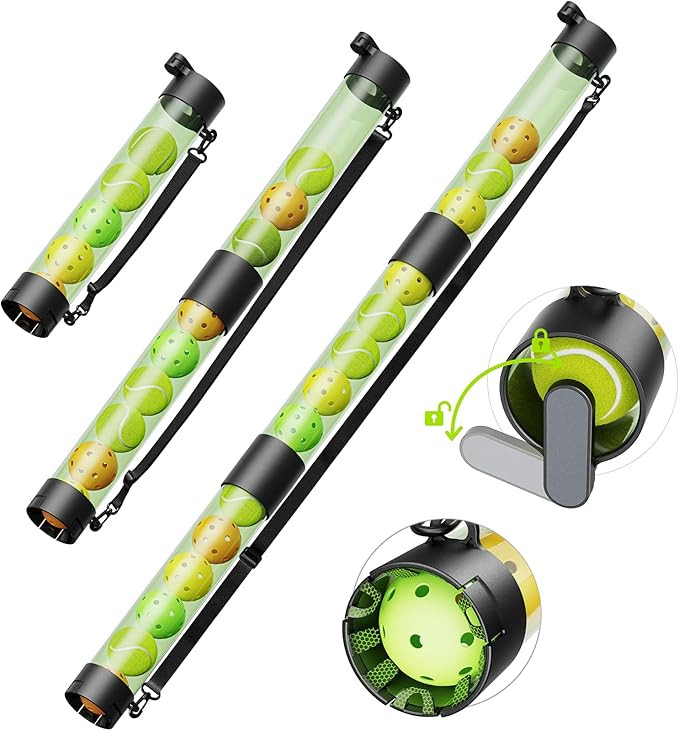 17 Balls Pickleball Ball Retriever & Ball Holder Storage with Strap, Back Saver for Pickleball Ac... | Amazon (US)