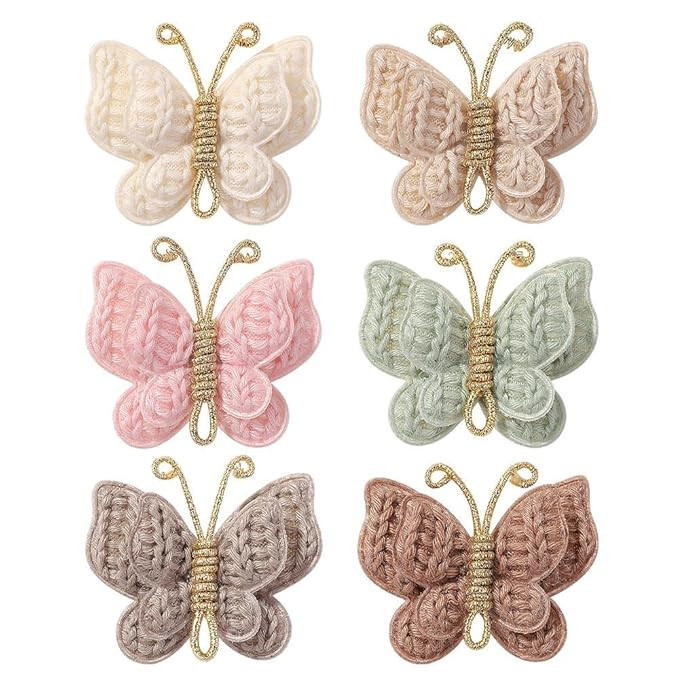 Baby Girl Hair Bow Clips Barrettes, 6 Pcs Butterfly Clips Hair Accessories for Infants Toddlers B... | Amazon (US)
