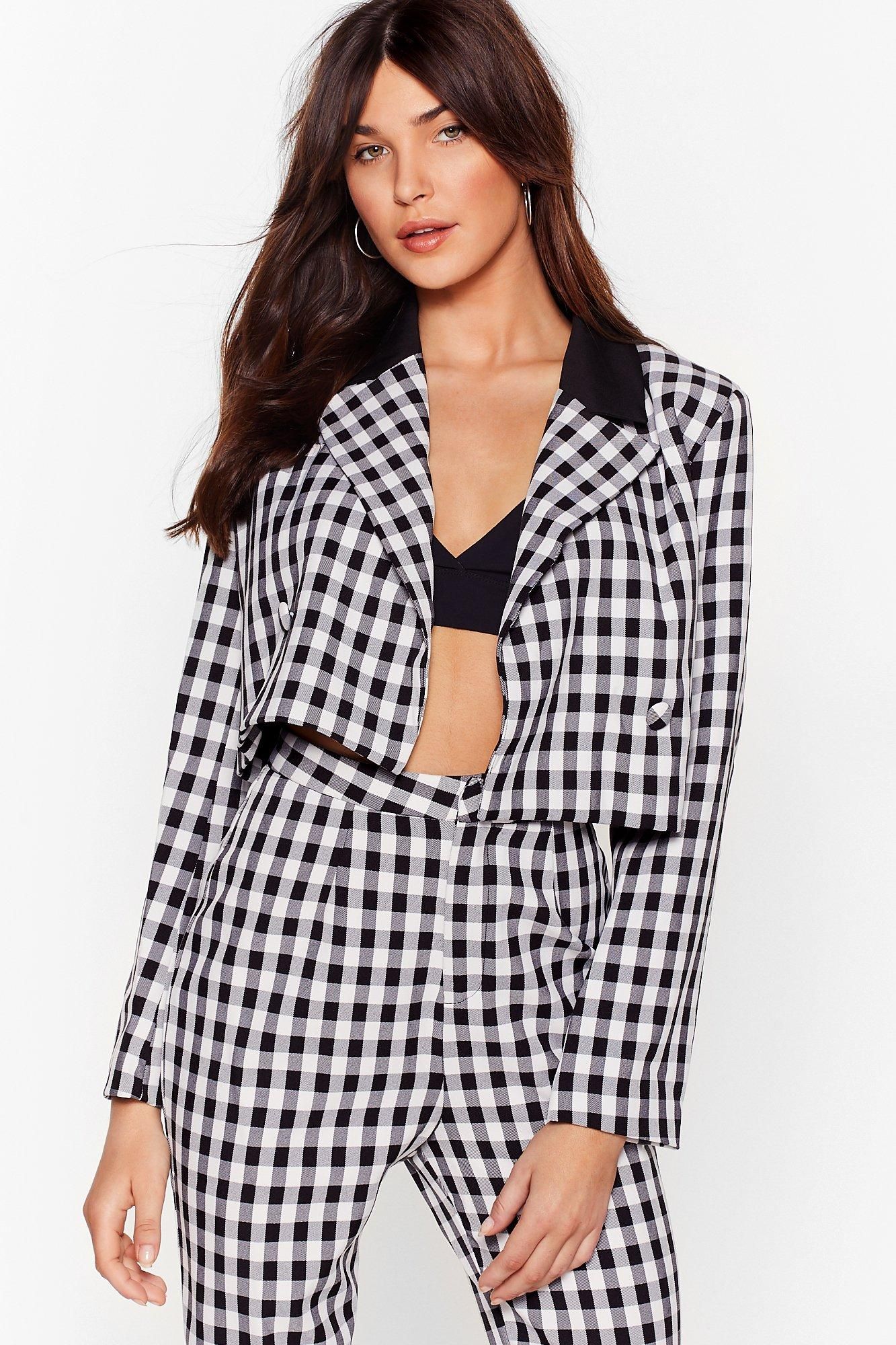 See If We Square Gingham Cropped Blazer | NastyGal (US & CA)