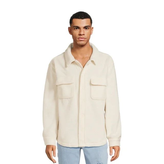 No Boundaries Men's Faux Sherpa Jacket, Sizes XS-5XL | Walmart (US)