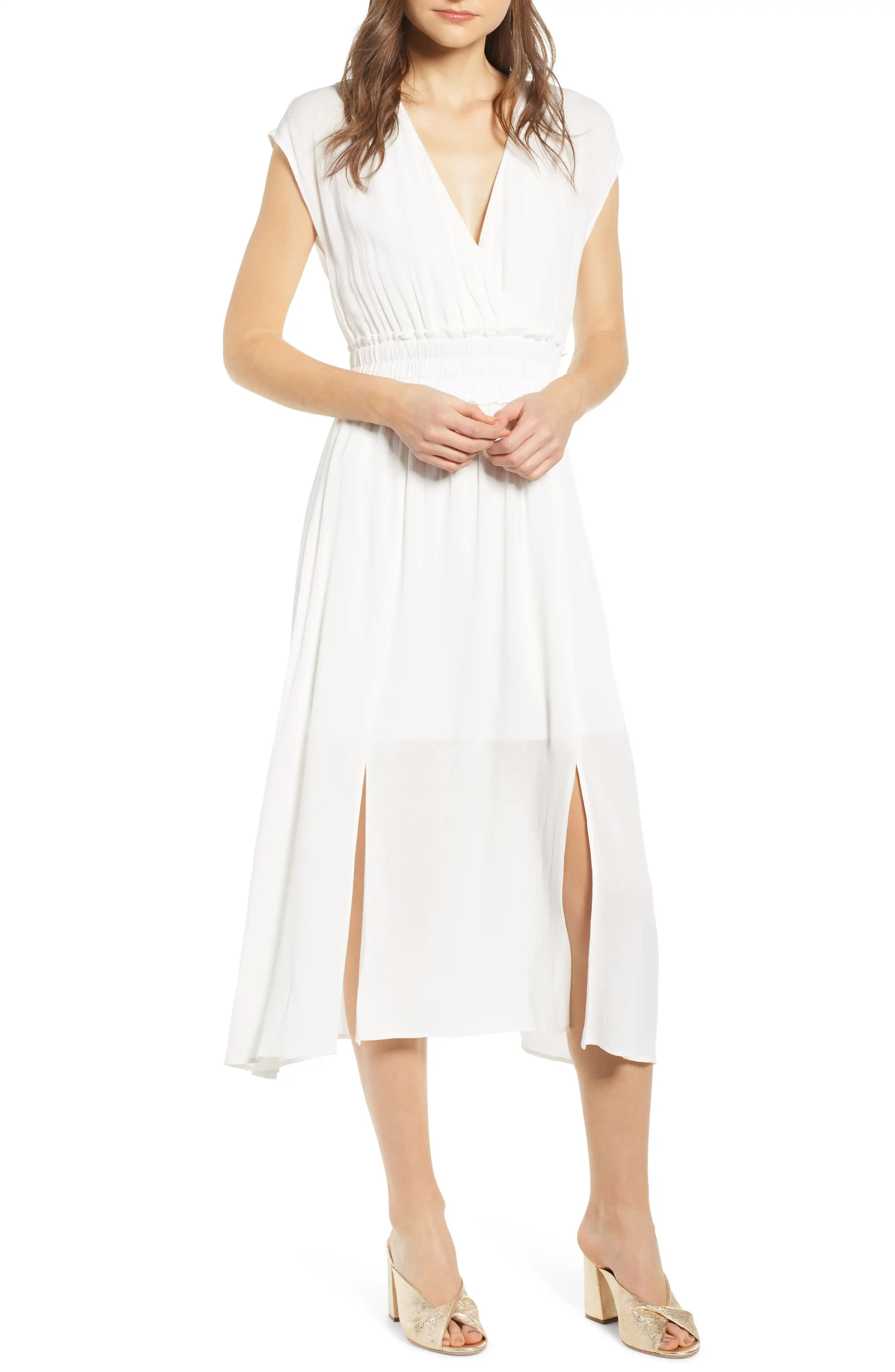 Leanne Double Slit Smocked Midi Dress | Nordstrom