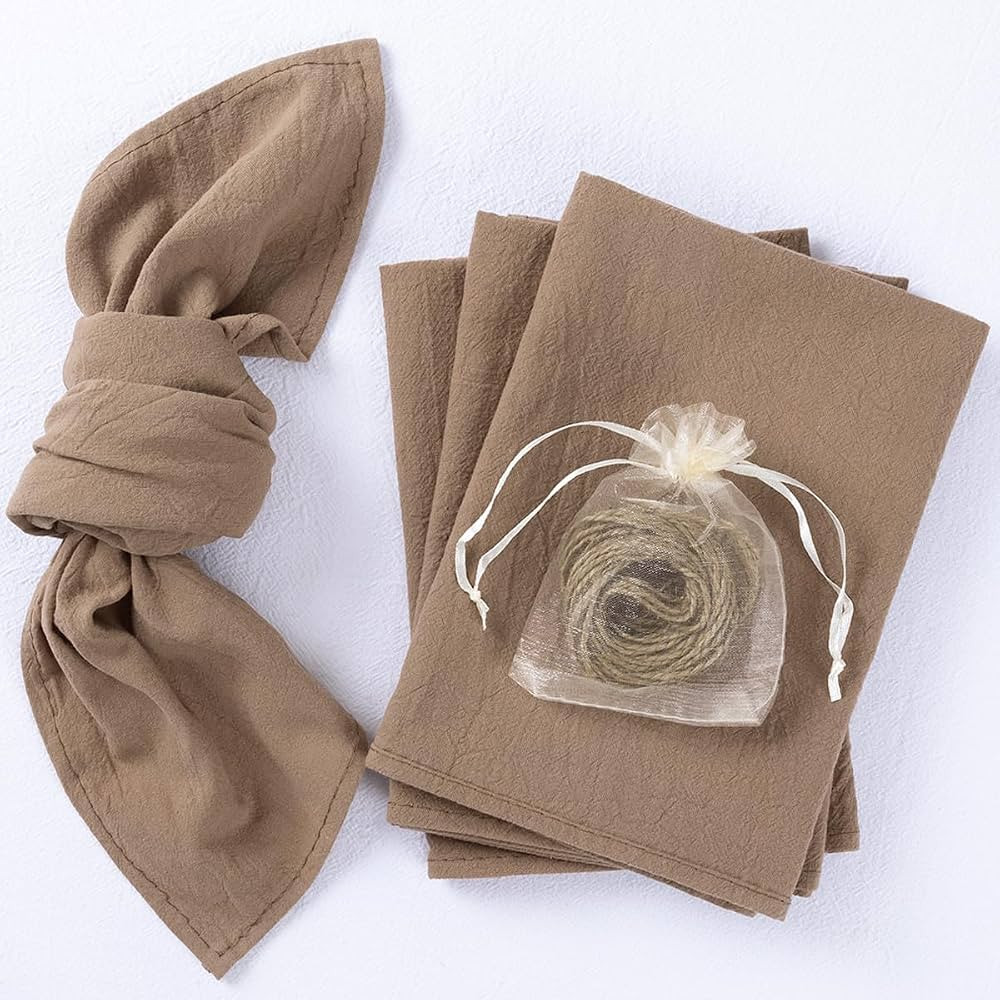 Socomi Christmas Thanksgiving Napkins Nude Coffee Linen Cloth Napkins Washable Dinner Napkins 17"... | Amazon (US)