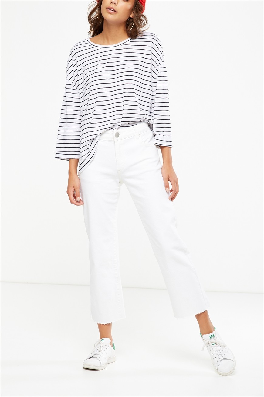 Mid Rise Straight Crop Stretch Jean | Cotton On (US)