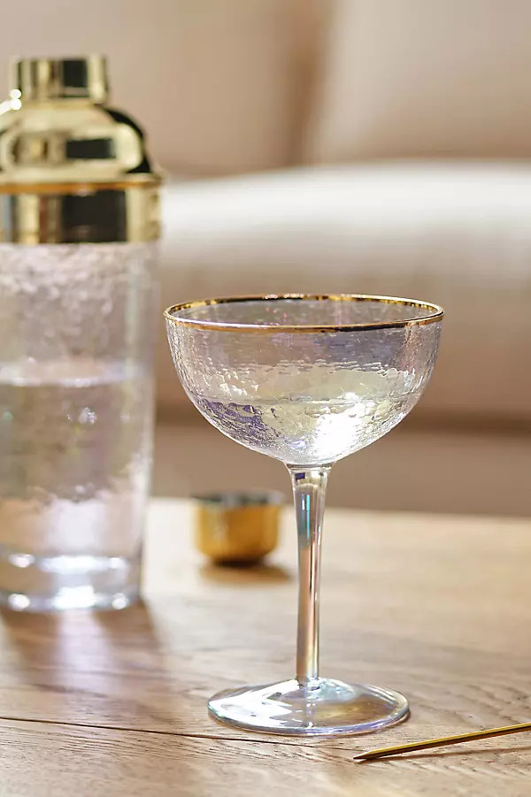 Zaza Lustered Coupe Glasses, Set of 4 | Anthropologie (US)