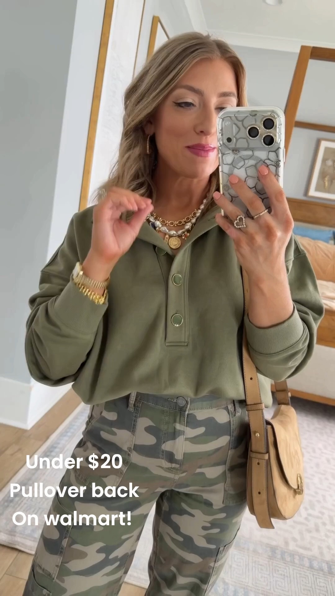This Walmart outfit is such a fun way to mix basics with a little personality. The olive snap-collar pullover is incredibly soft, and these camo jeans make the perfect statement piece while still being easy to style. Finished with neutral accessories, it’s an effortless everyday look you’ll wear from now straight into fall.

#WalmartFashion #CamoJeans #OliveGreen #FallTransition #CasualStyle #AffordableFashion #WalmartNewArrivals #EverydayOutfit #WeekendStyle #NeutralStyle #FashionFinds #OOTD #MomStyle #BudgetFriendlyFashion #StyleInspiration

#LTKootd #LTKPetite