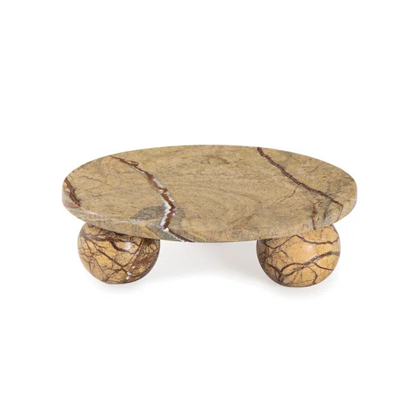 Marlow Marble Plate Large (Brown) | Wayfair North America