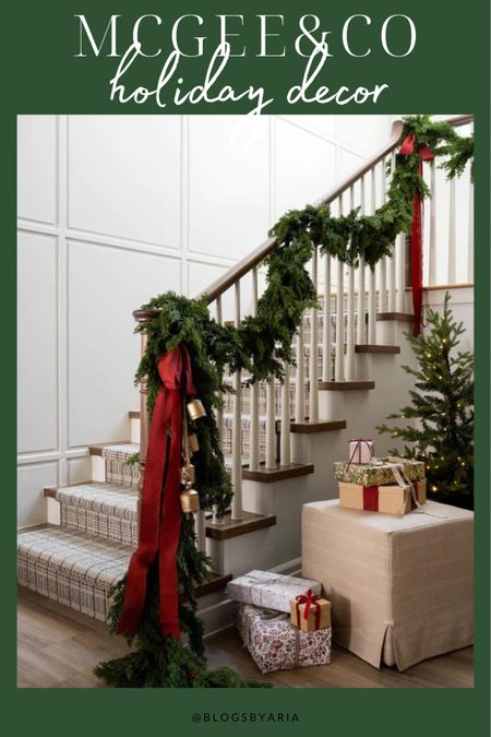 I love this lush garland cascading down the staircase. Add ribbon and gold bells to complete the look. 

Christmas Inspiration | Christmas decor, Christmas decorations, Christmas decorations for the home, Christmas in the bedroom, elegant Christmas decor, living room Christmas decorations, fireplace Christmas decor, mantle Christmas decorations, Christmas decorations for kids, Christmas decor entryway, stairway Christmas decorations, outdoor Christmas decorations

#LTKhome #LTKHoliday #LTKSeasonal