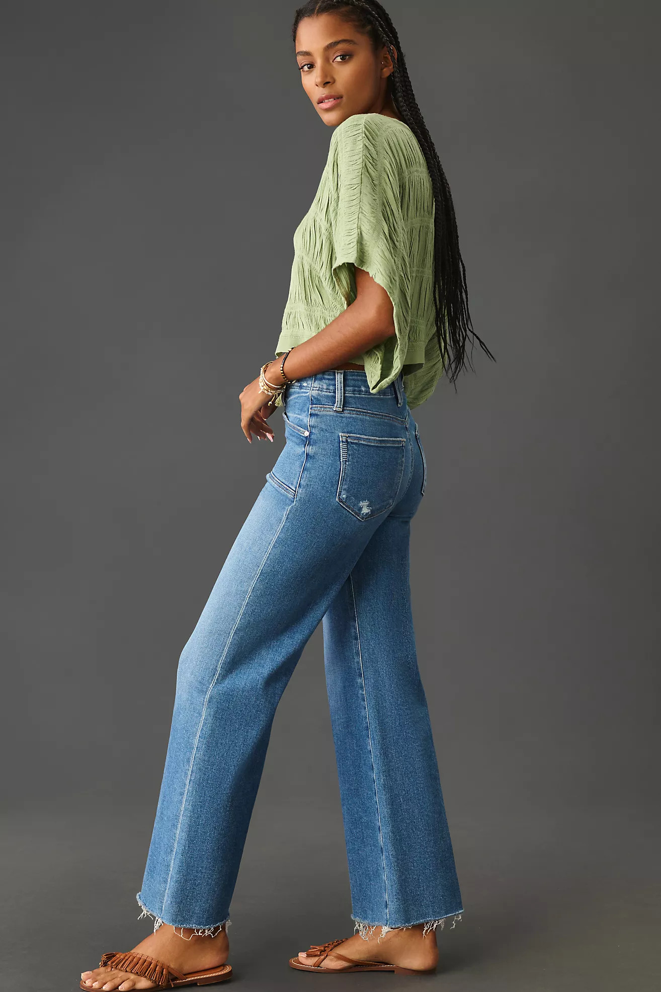 PAIGE Anessa High-Rise Wide-Leg Crop Jeans | Anthropologie (US)