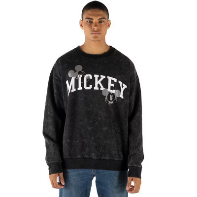 Disney Mickey Mouse Womens French Terry Matching Family Sweatshirt Black / White X-Small | Target