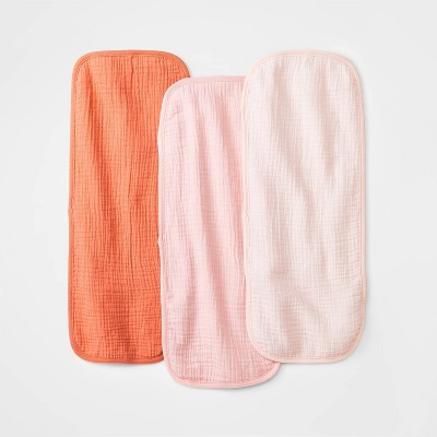 Baby 3pk Basic Muslin Burp Cloth - Cloud Island™ Pink | Target