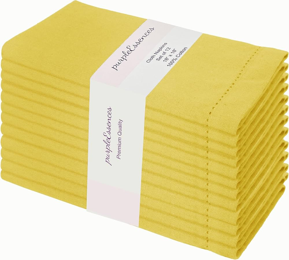Set of 12 Hemstitch Cloth Dinner Napkins 100% Cotton - Soft Durable Washable -Ideal for Events We... | Amazon (US)