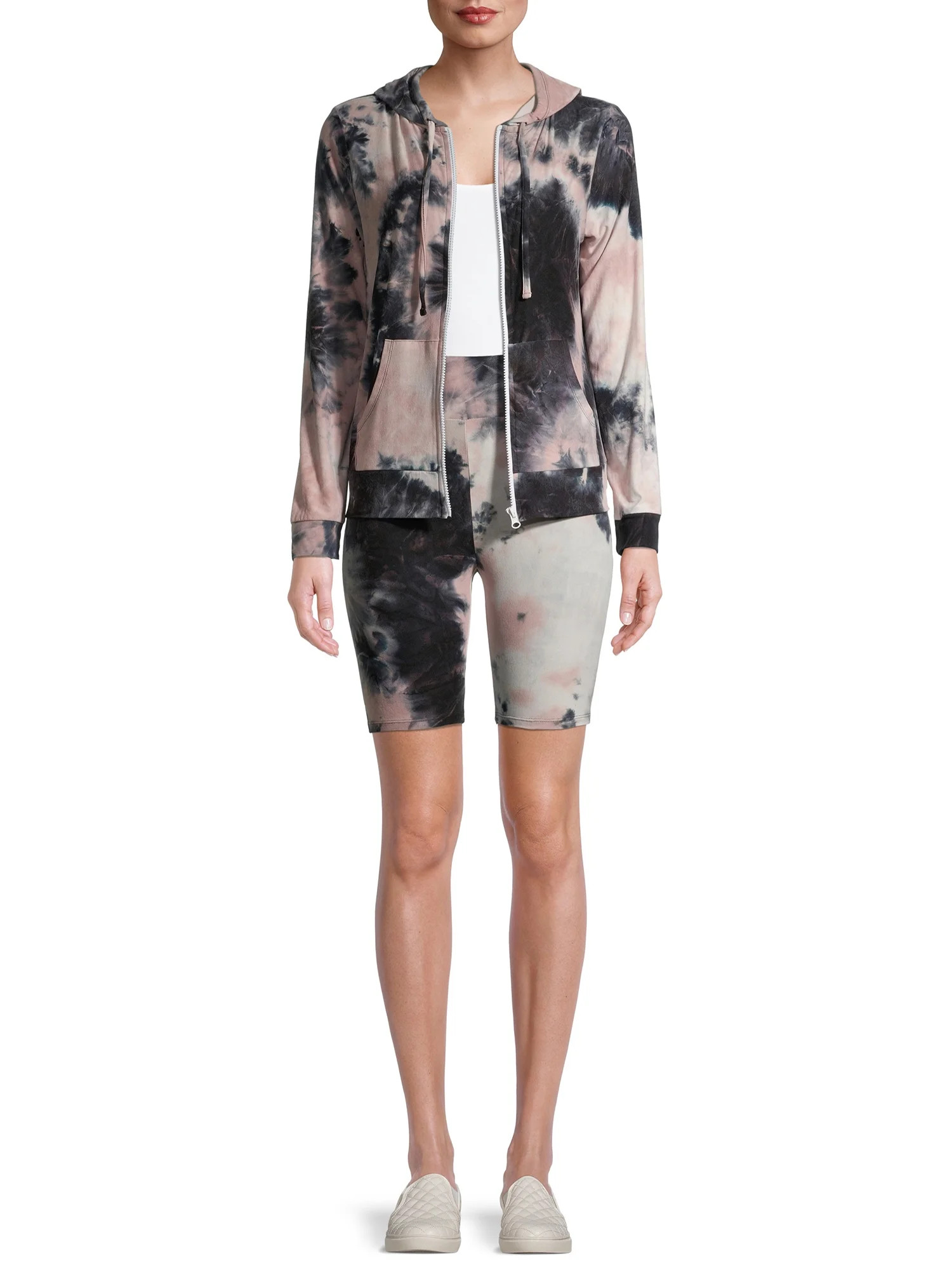 No Boundaries Juniors' Hoodie and Bike Shorts Set | Walmart (US)