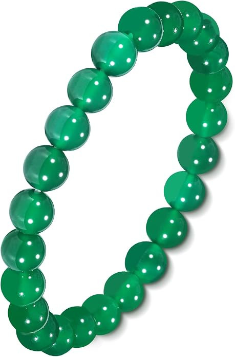 Agate Round Beaded Bracelet for Women Men Natural Agates Stone Healing Bracelets Stretch Elastic ... | Amazon (US)