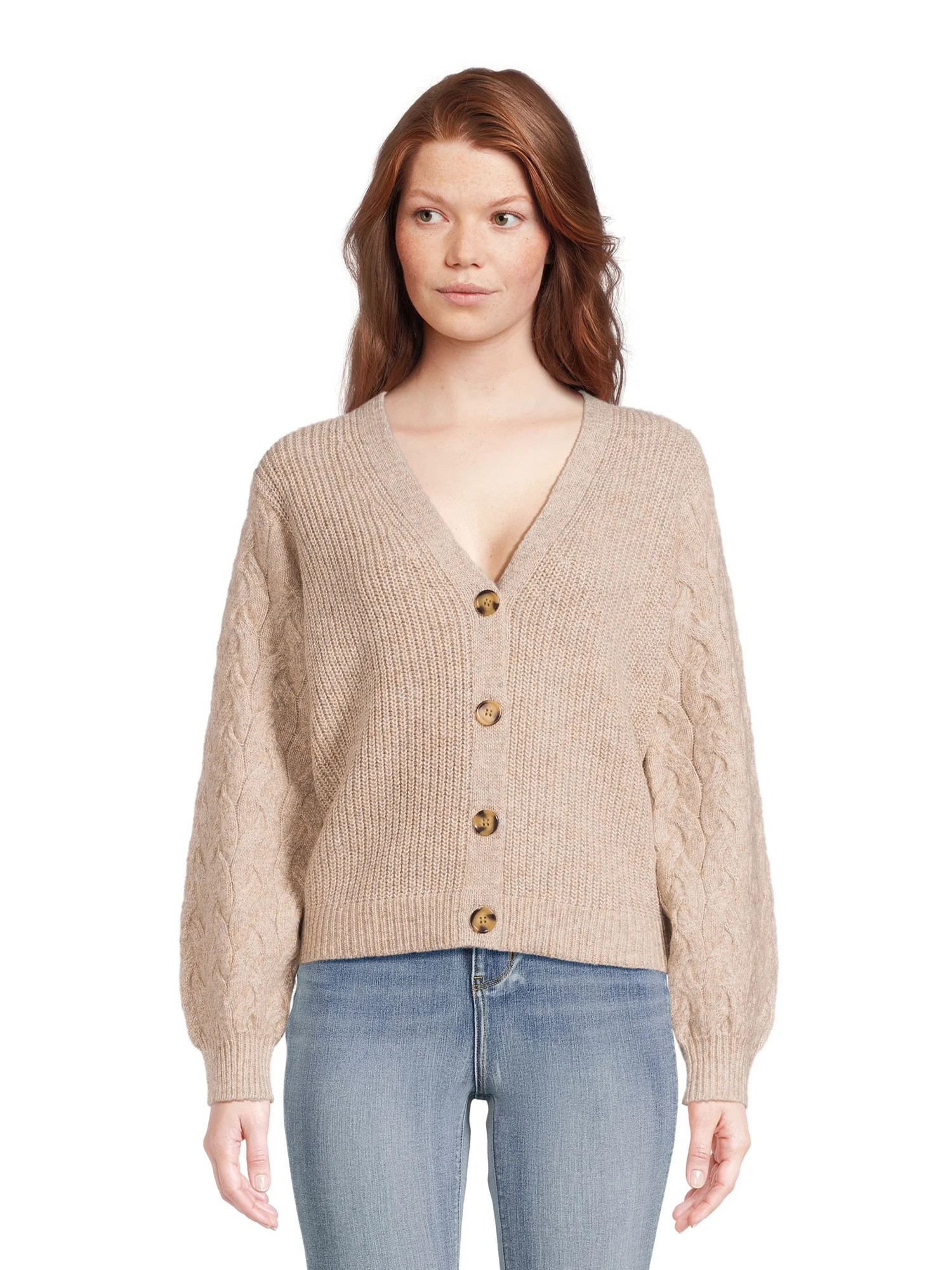 Time and Tru Women's Boyfriend Cardigan Sweater, Midweight, Sizes XS-XXXL | Walmart (US)