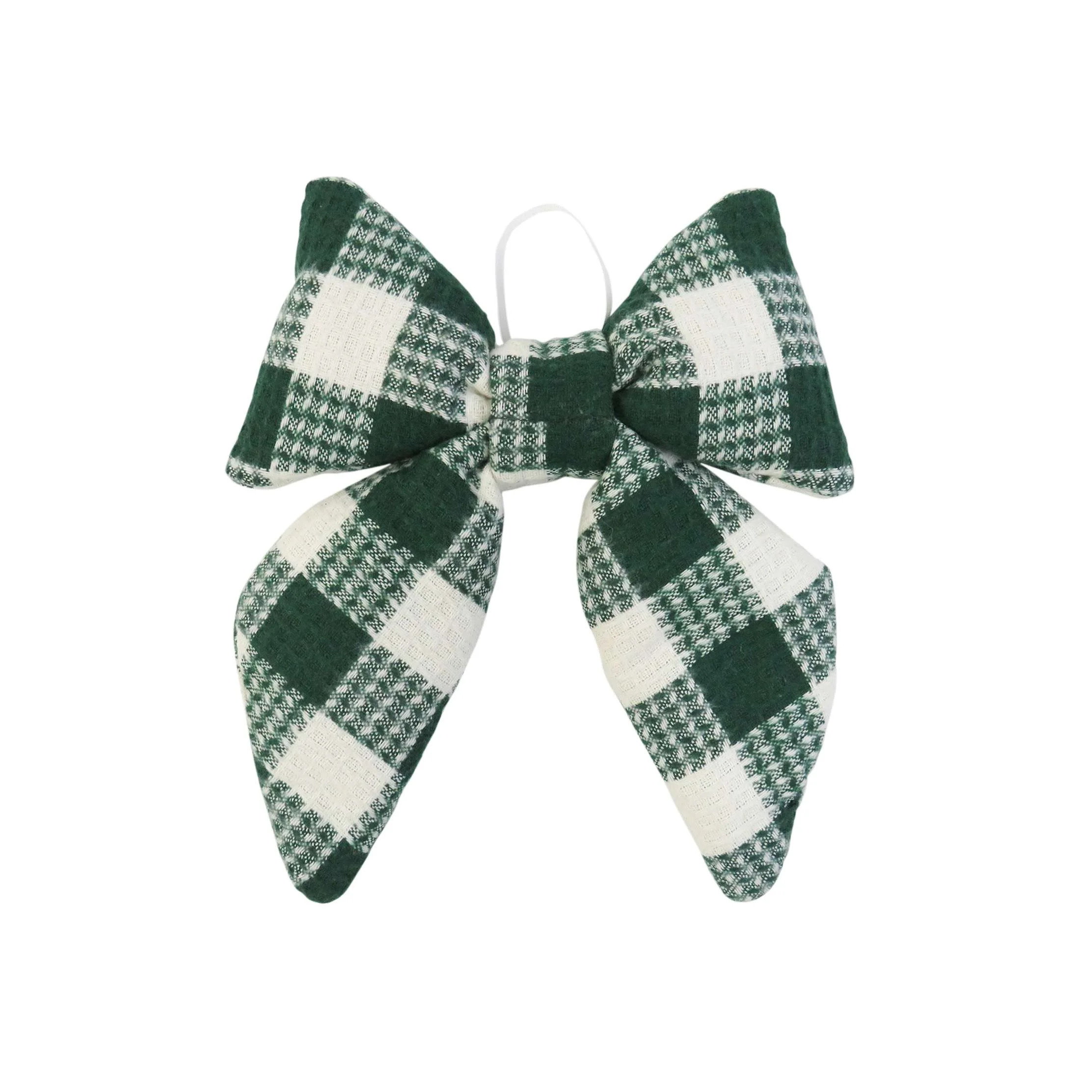 Green and White Plaid Decorative Christmas Bow, 15.5", by Holiday Time | Walmart (US)
