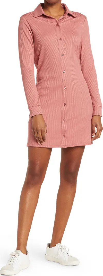 Button-Up Mini Shirt Dress | Nordstrom Rack