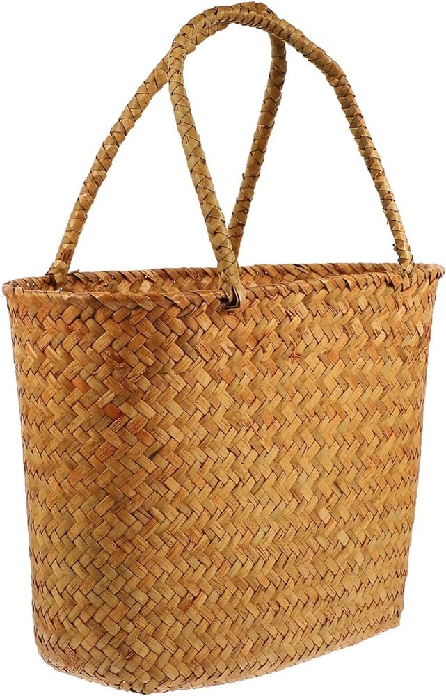 Country Bath Toy Baskets Gardening Basket Gift Storage Basket Beach Rattan Bag Shopping Woven Bas... | Amazon (US)