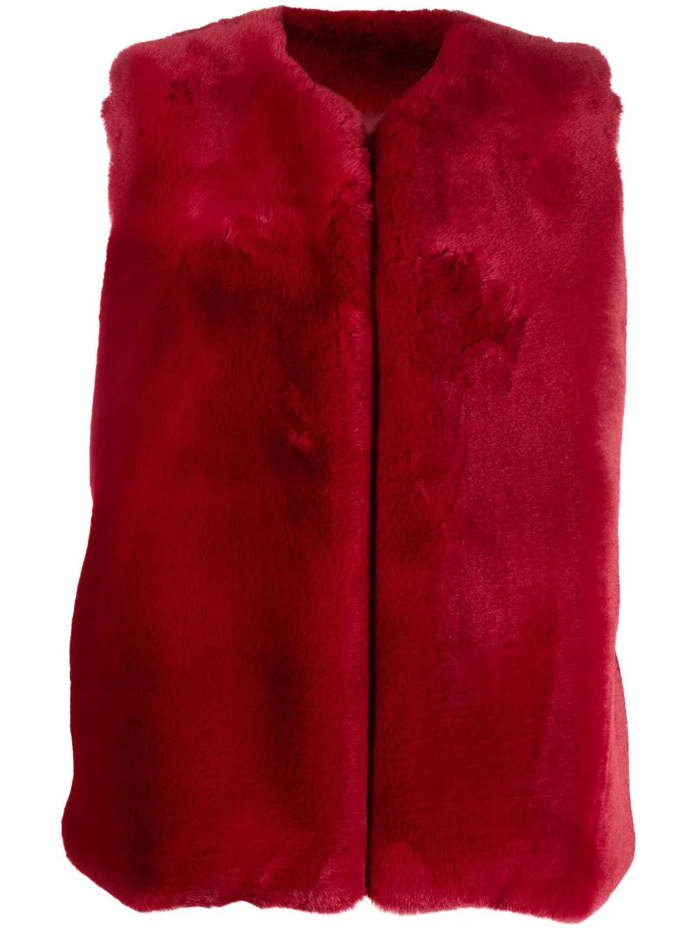 textured faux-fur gilet | Farfetch Global