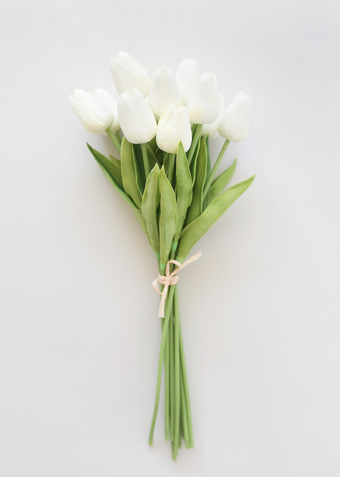 White Real Touch Tulip Flower Bundle of 12 - 14.5"Default Title | Afloral (US)