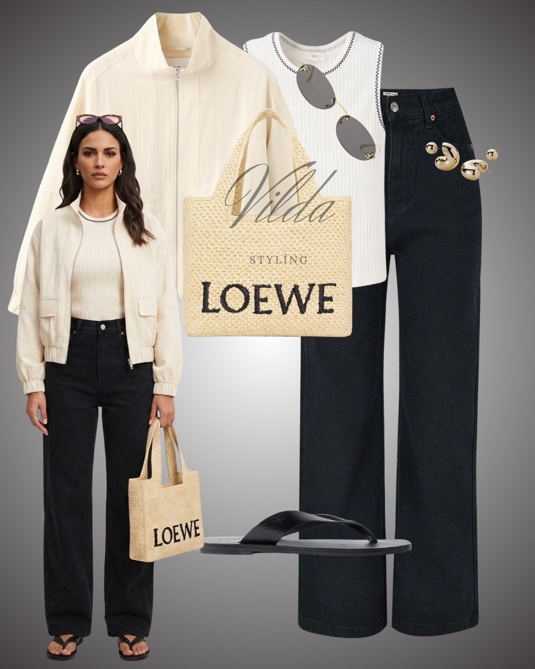 Effortless & Chic✨
Nothing says "quiet luxury" like a structured bomber and a classic Loewe tote. I’m obsessed with how this cream texture plays against the dark denim for a look that feels polished but totally effortless. Perfect for a coffee run or a casual lunch date! ☕️👜 #LoeweBag #StreetStyleInspo #NeutralOutfits 

#LTKstyletip #LTKsummer #LTKspring