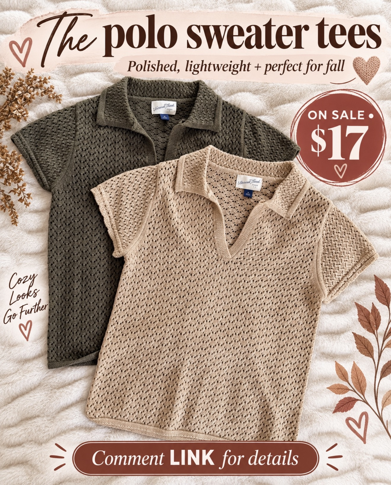 These $17 polo sweater tees are polished, lightweight and SO easy to wear! Perfect alone now and under a jacket later 🙌🏻 Comment LINK for details!

#LTKSaleAlert #LTKOver40 #LTKSeasonal