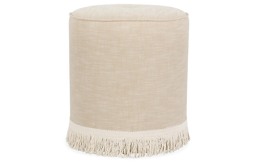 Dot Ottoman, Ivory Crypton | One Kings Lane