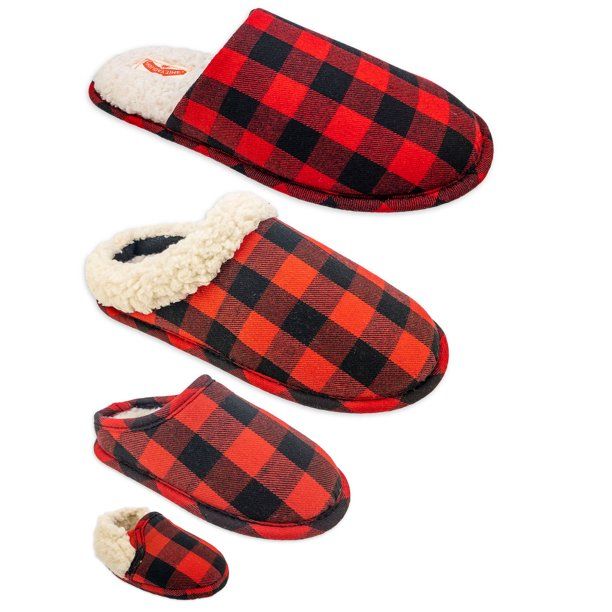 Holiday Time Family Men's Plaid Slippers | Walmart (US)