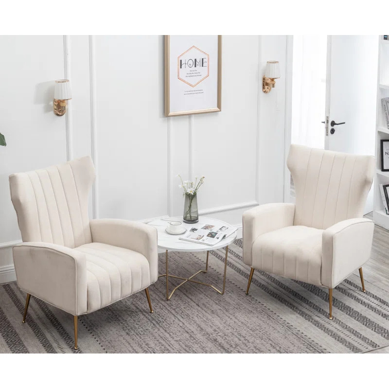Milana 27'' Wide Velvet Wingback Chair (Set of 2) | Wayfair North America