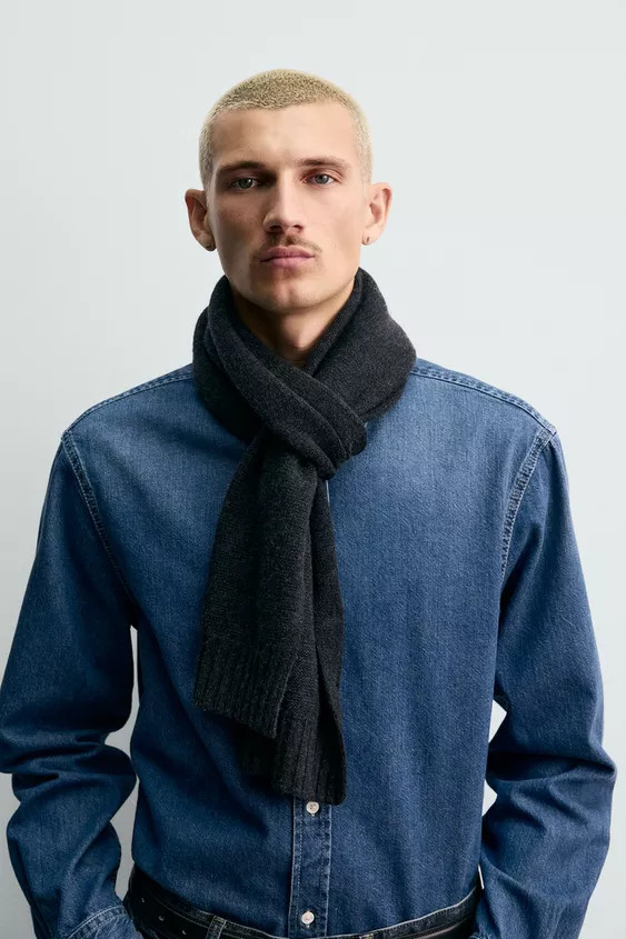 100% WOOL KNITTED SCARF | Zara UK