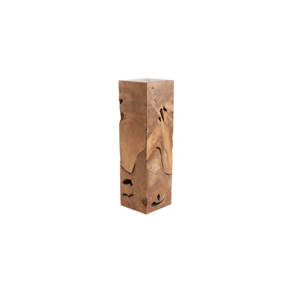 Teak Chunk Square Pedestal Plant Stand | Wayfair North America