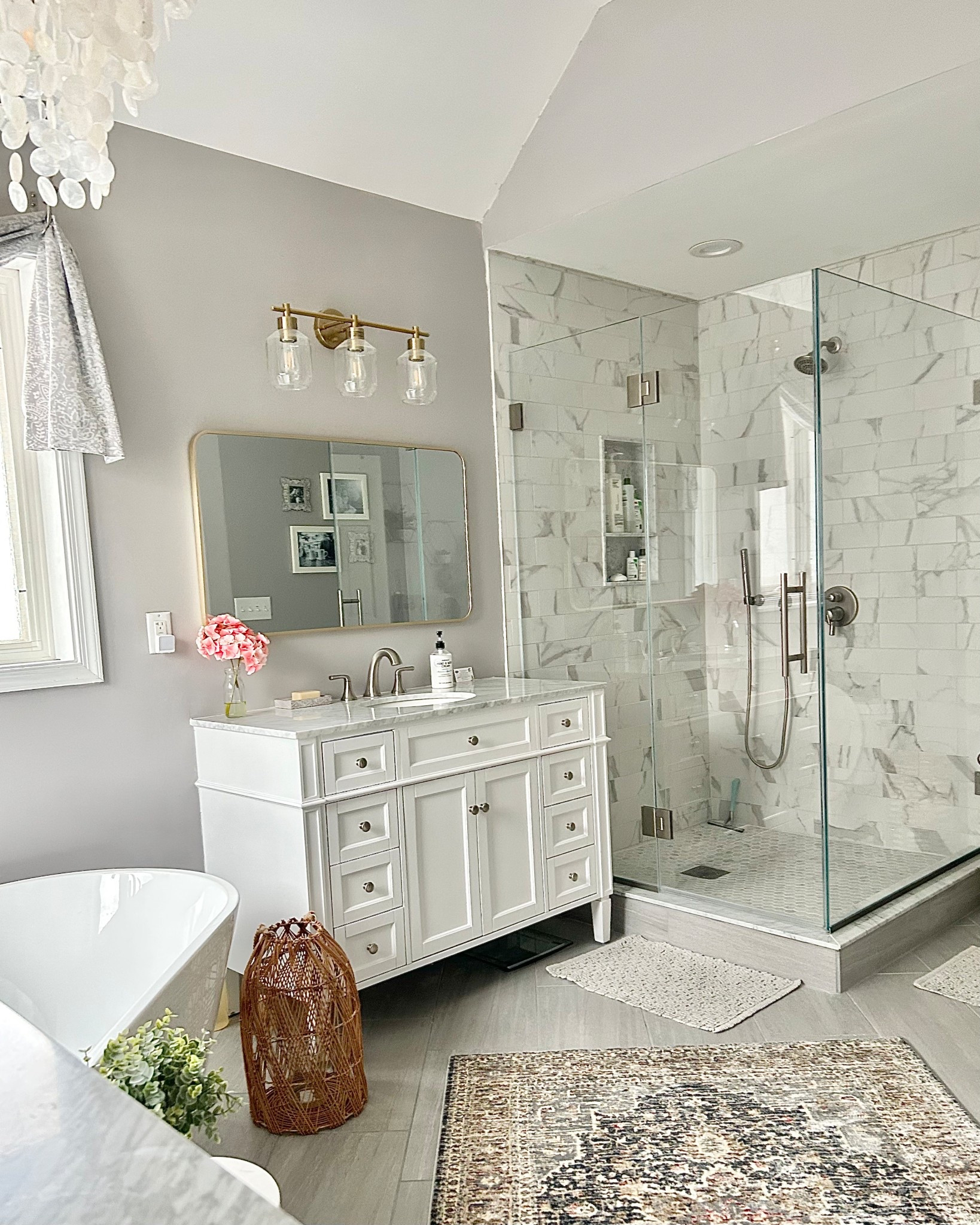 Bathroom remodel #vanity #shower #freestandingtub 

#LTKHome