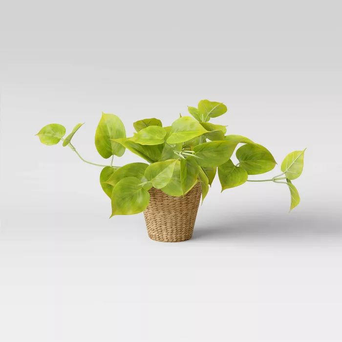 13" x 14" Artificial Lime Pothos Plant in Basket - Threshold™ | Target