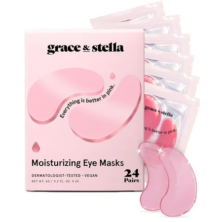 Grace & Stella Moisturizing Under Eye Mask - Pink - 24 Pairs | Walmart (US)