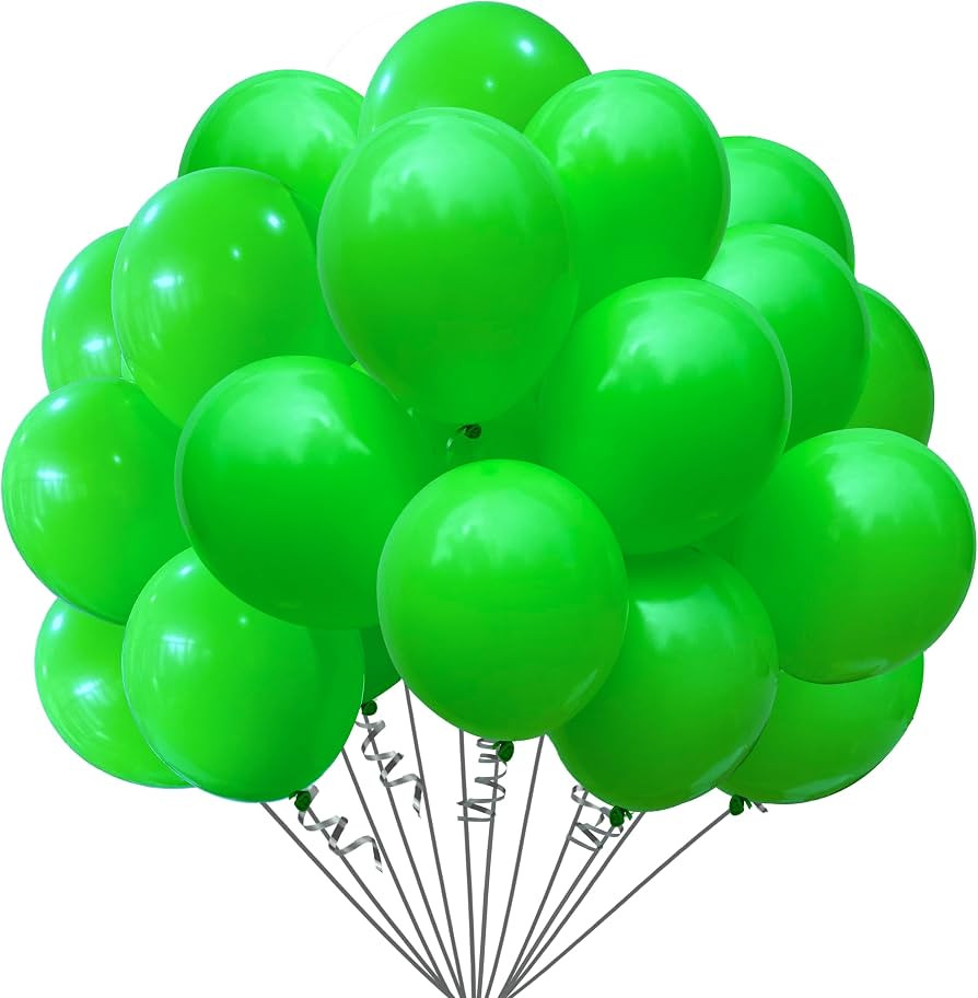 Jonhamwelbor Green Balloons 100 Pack 12 inches Latex Helium Balloons Birthday Party Decorations (... | Amazon (US)