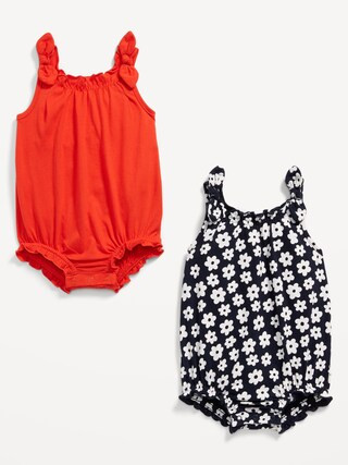 Sleeveless Tie-Bow One-Piece Romper 2-Pack for Baby | Old Navy (US)