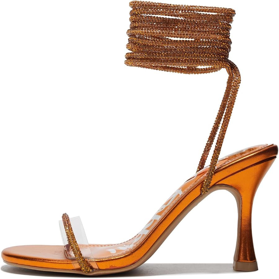 Cape Robbin Strappy Heels For Women Sexy Lace Up Clear High Heels Sandals - Heeled Braided Sandal... | Amazon (US)