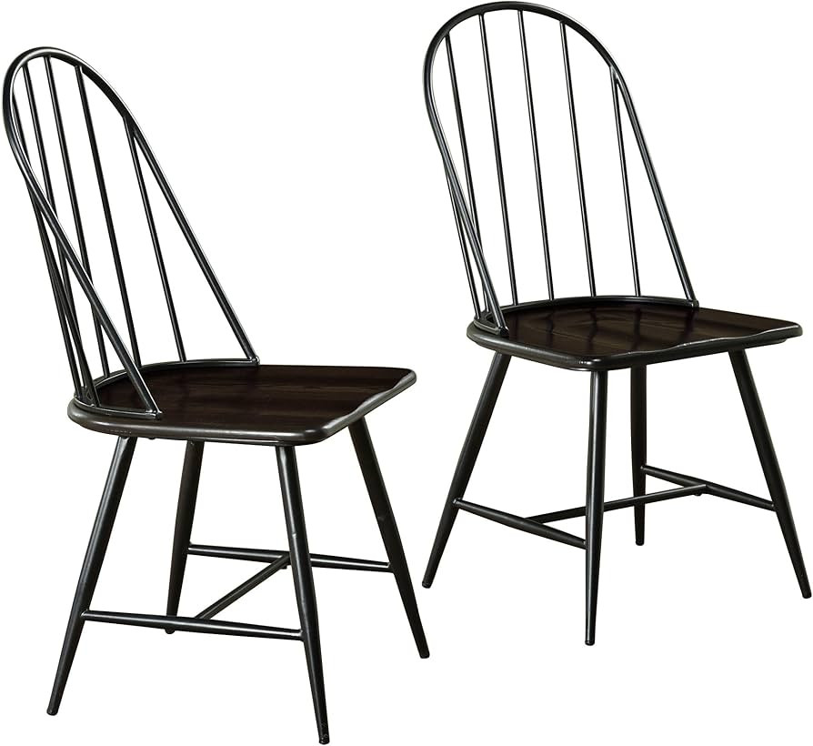 Target Marketing Systems Set of 2 Windsor Mixed Media Dining Room Chairs, with Spindle Back Desig... | Amazon (US)