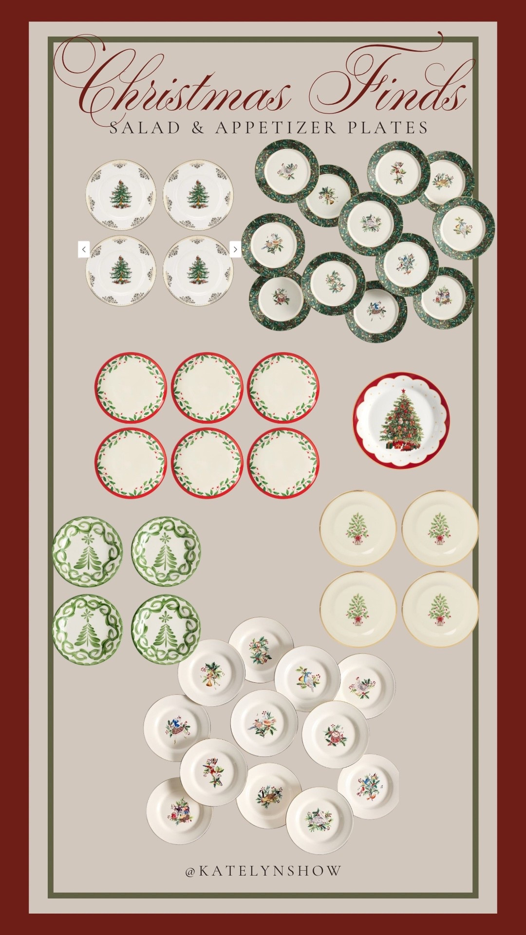 Christmas appetizer and salad plates 

#LTKHoliday #LTKHome #LTKSeasonal