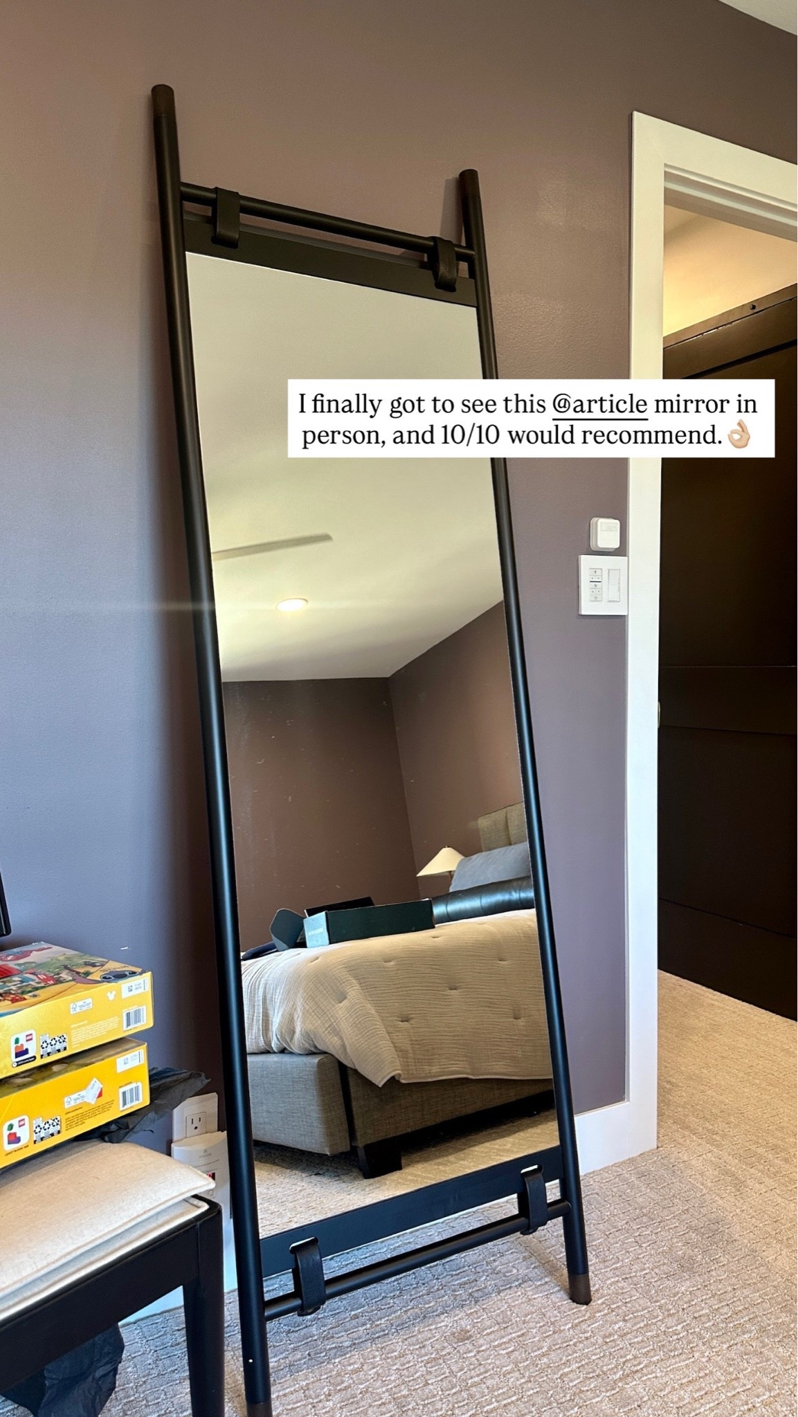 My current favorite floor mirror for the bedroom. Solid wood, leather straps, and brass details. Mounting hardware is also included AND it’s on sale! @Article

#LTKSaleAlert #LTKHome