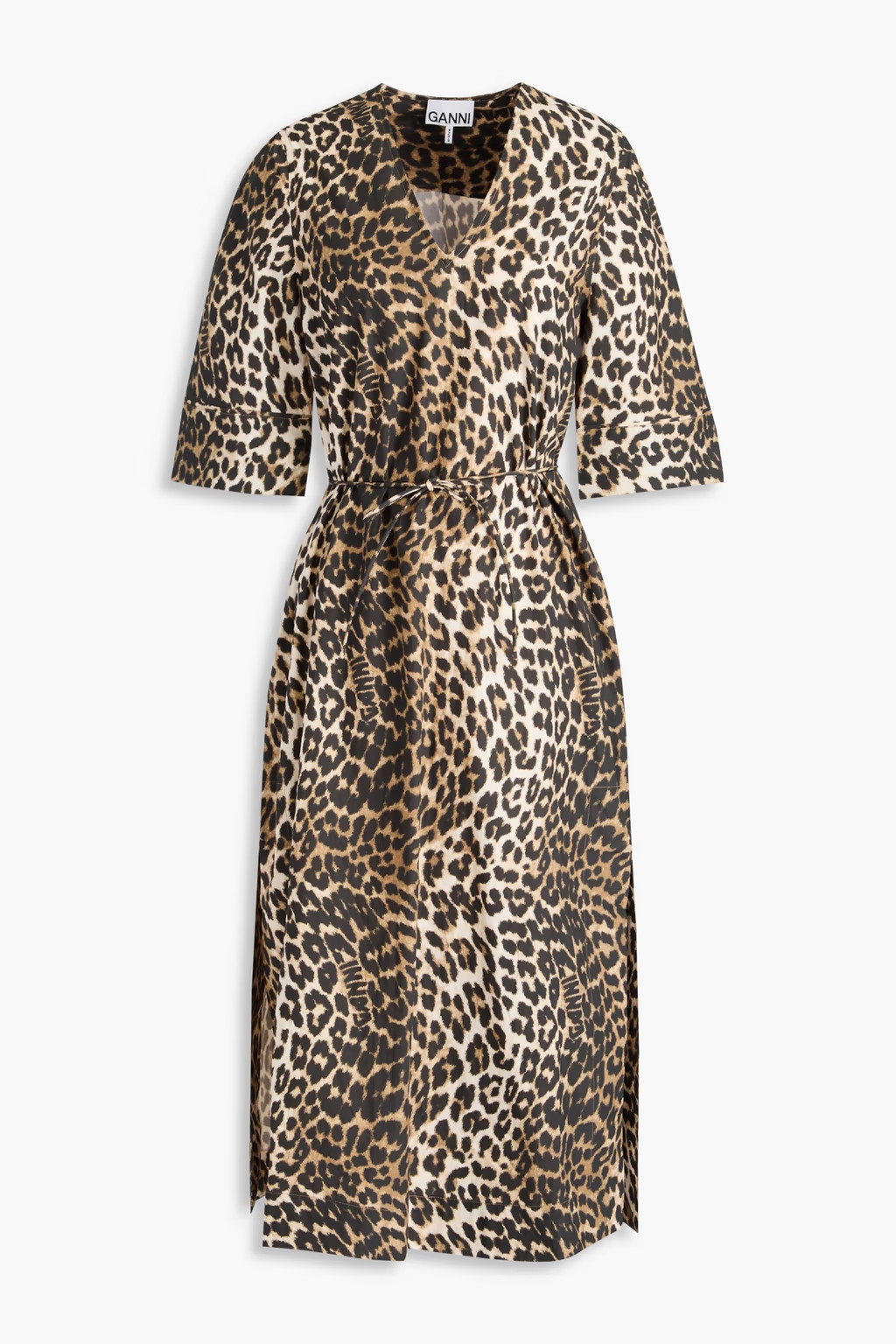 Leopard-print cotton-poplin midi dress | The Outnet (UK and Europe)