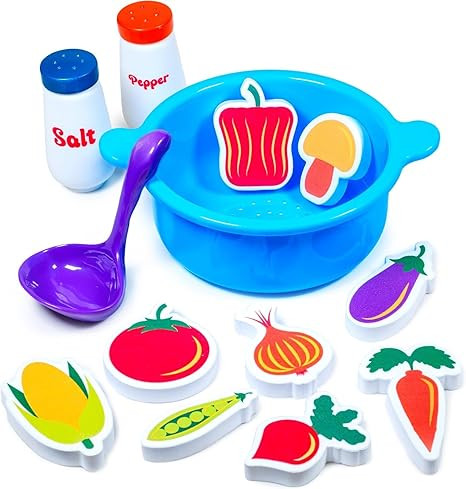 Tub Works® Tub Soup™ Scoop, Strain & Play Toddler Bath Toy | Floating Foam Veggies, Ladle for ... | Amazon (US)