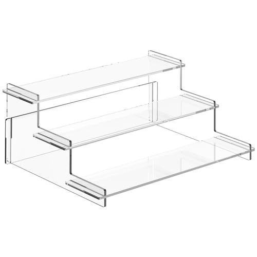 Acrylic Risers Display Stand, 3 Tier Cupcake Holder, Clear Perfume Organizer Stand, Display Shelf for Figures and Collection, Dessert Shelves for Party, Display Risers for Decoration and Organizer | Amazon (US)