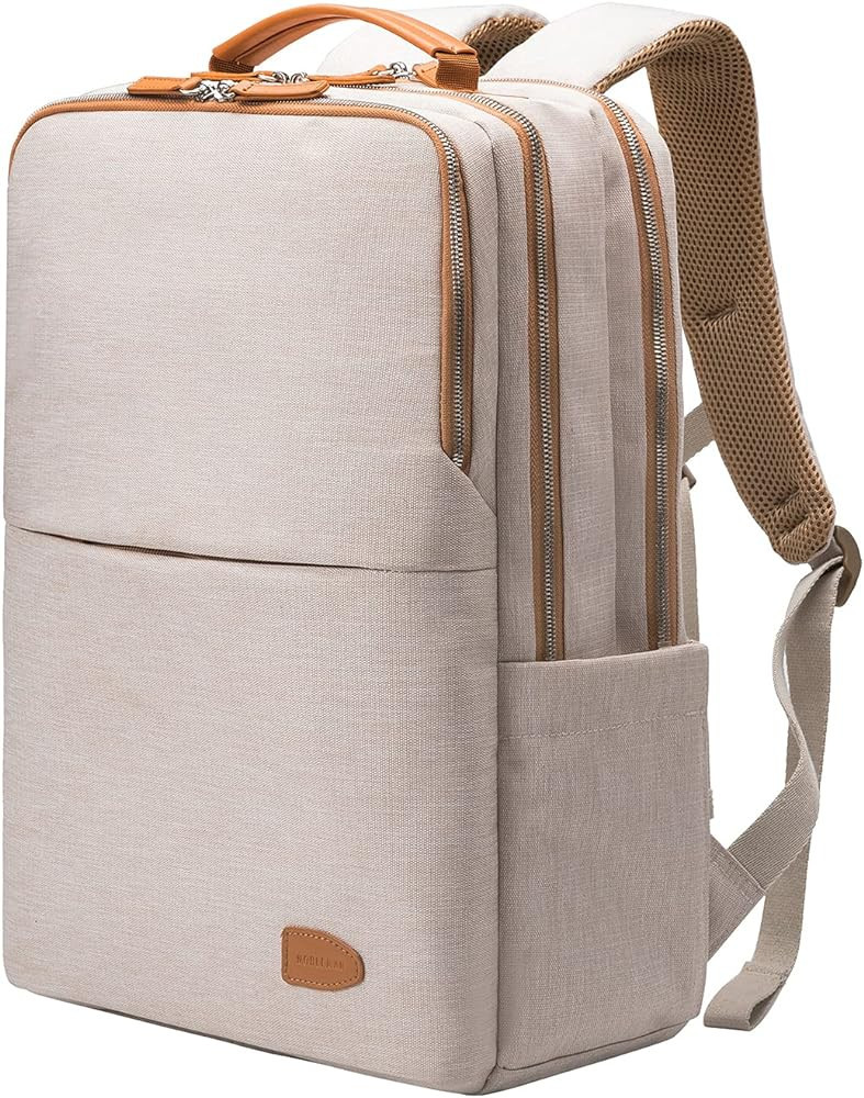 NOBLEMAN Beige Waterproof Travel Work Backpack       
Material: Polyester 

For Ages: Adult | Amazon (US)